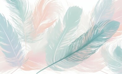 Feather Pattern in Pastel Colors