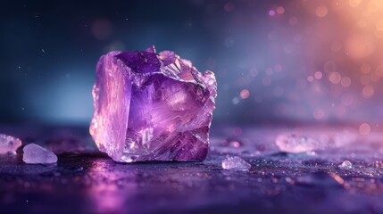 purple and pink, casting its glow upon the stone