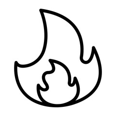 Flame Vector Line Icon Design