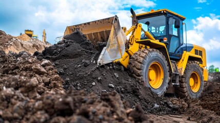 Fototapeta premium Excavator Loading Dirt.