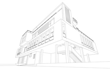 sketch of building