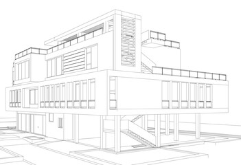 sketch of building