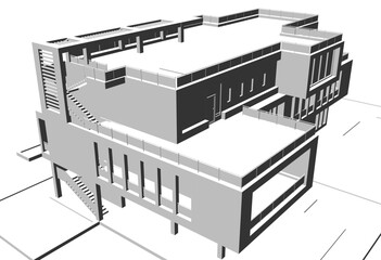 sketch of building