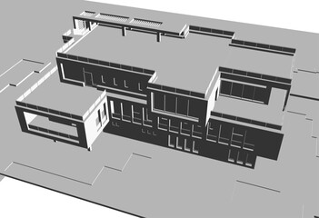 sketch of building