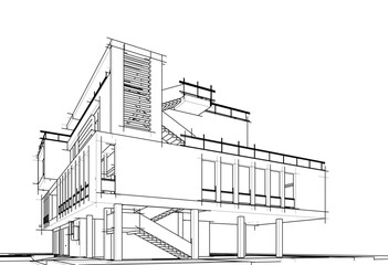 sketch of building
