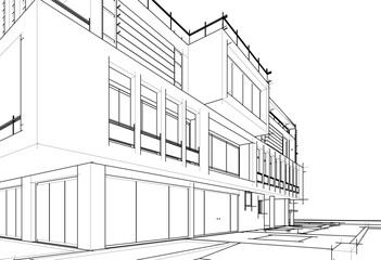 sketch of building