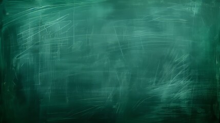 Educational Setting, Wooden Table with Green Blackboard Chalkboard Background for Learning