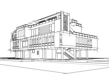 sketch of building