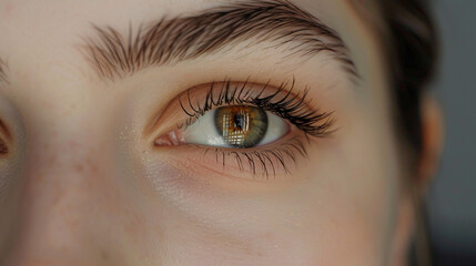 Obraz premium High-Definition Close-Up of a Beautiful Woman's Eyes Featuring Bright Iris and Fine Eyelashes