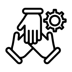 Cooperation Vector Line Icon Design