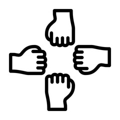 Joined Hands Vector Line Icon Design