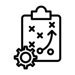 Strategic Planning Vector Line Icon Design