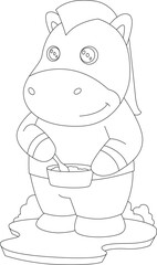Horse Food Bowl Animal Vector Graphic Art Illustration