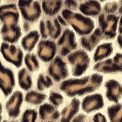 Leopard Skin Texture Pattern Vector. Seamless Animal Wildlife Skin Pattern. Leopard Fur Camouflage Background.
