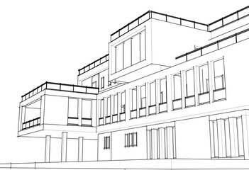 sketch of building