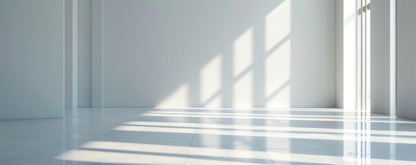 Obraz premium Abstract 3D room with reflective surfaces, 3D background room, sleek and modern