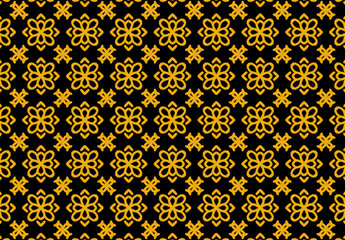 Golden Floral Tapestry on Black