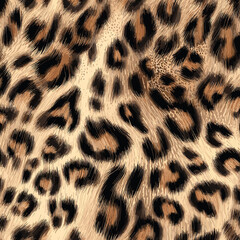 Leopard Skin Texture Pattern Vector. Seamless Animal Wildlife Skin Pattern. Leopard Fur Camouflage Background.