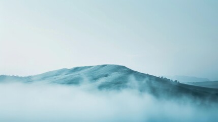 Fototapeta premium fogging hill on morning. copy space