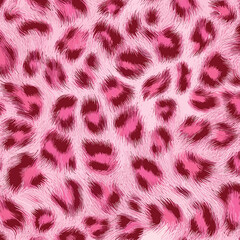 Pink Leopard Skin Texture Pattern Vector. Seamless Animal Wildlife Skin Pattern. Leopard Fur Camouflage Background.