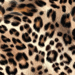 Leopard Skin Texture Pattern Vector. Seamless Animal Wildlife Skin Pattern. Leopard Fur Camouflage Background.