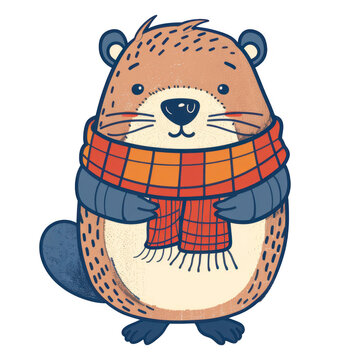 recommend clip art: Cute cartoon Groundhog Winter, Animal PNG Clipart on a transparent background.