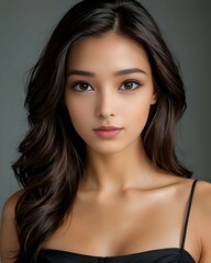 Naklejka premium Portrait of a beautiful model with a seductive expression