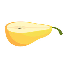 ripe and half fresh avocado isolated