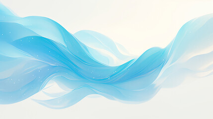 soft turquoise gradient abstract waves with delicate flowing forms and light effects