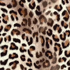 Leopard Skin Texture Pattern Vector. Seamless Animal Wildlife Skin Pattern. Leopard Fur Camouflage Background.