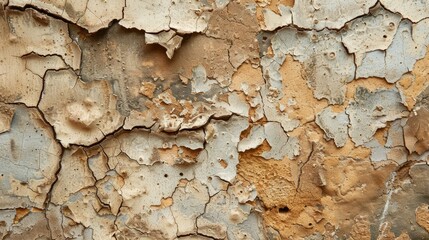 Fototapeta premium Close Up Detail of Cracked and Peeling Wall Surface