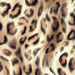 Leopard Skin Texture Pattern Vector. Seamless Animal Wildlife Skin Pattern. Leopard Fur Camouflage Background.