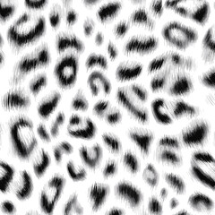 White Leopard Skin Texture Pattern Vector. Seamless Animal Wildlife Skin Pattern. Leopard Fur Camouflage Background.