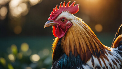 Rooster in natural environment.