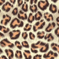 Leopard Skin Texture Pattern Vector. Seamless Animal Wildlife Skin Pattern. Leopard Fur Camouflage Background.