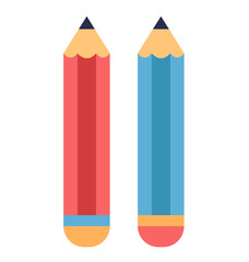 Pencils tools isolated concept. Vector flat graphic design element illustration