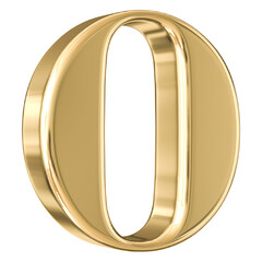 Golden 3D Font Letter O