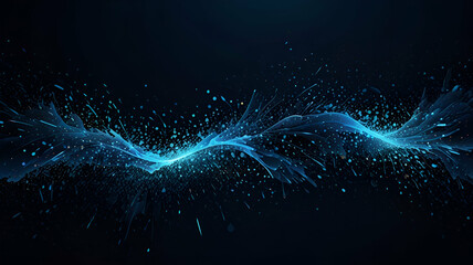 Dark Blue Glow Particle Abstract