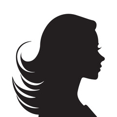 Woman head silhouette vector illustration