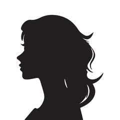 Woman head silhouette vector illustration