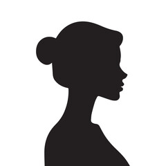 Beautiful woman face silhouette flat style vector illustration