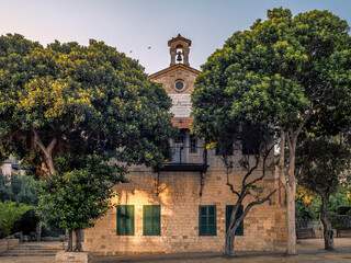 Typical stone houses and architecture in the German Colony in Haifa