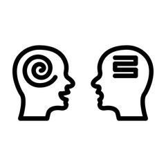 Convergent Thinking Vector Line Icon Design