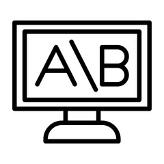 A/B Testing Vector Line Icon Design