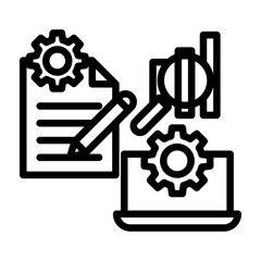 Prototype Testing Vector Line Icon Design