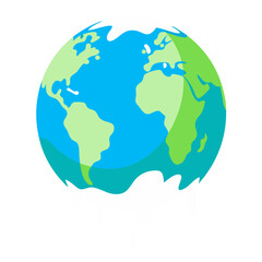 world, globe, earth with melting ice caps and changing climate