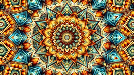 The Language of Patterns: A Geometric Abstract Exploration of Repetition and Symmetry Generative AI Computer-generated