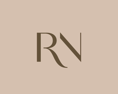 RN letter logo icon design. Classic style luxury initials monogram.