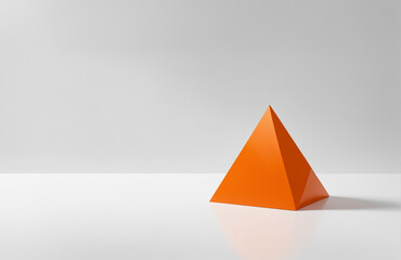 Fototapeta premium low-poly orange in front of white background artistic artwork