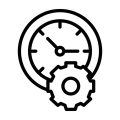 3176-Time Management Vector Line Icon Design